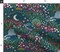 Green Garden Nigh Moon Meadow Fireflies Magical Waterfall Dreamy Landscape Hand Painted Whimsical Nightlife Floral Botanical Small Scale Custom Printed Fabric by Spoonflower Various Fabrics by the Yard or Fat Quarter